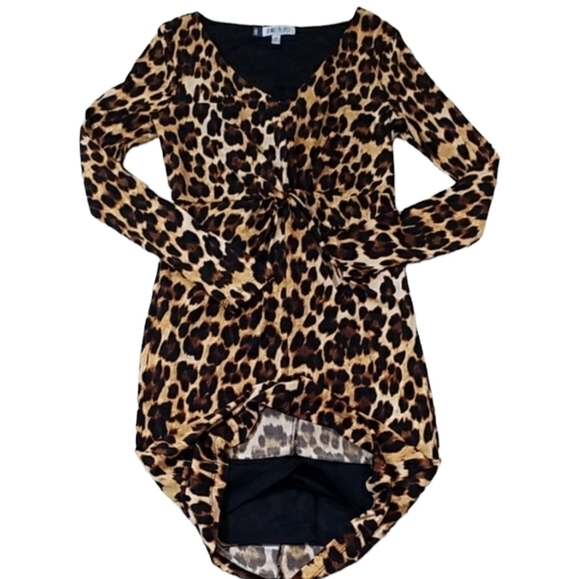 JENNIFER LOPEZ Yellow/Brown Leopard Print Dress XS - Picture 9 of 10